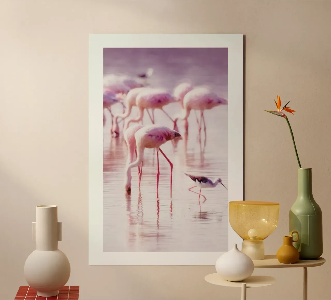 Flamingos in the Shallow alluminio dibond da Natural Kingdom