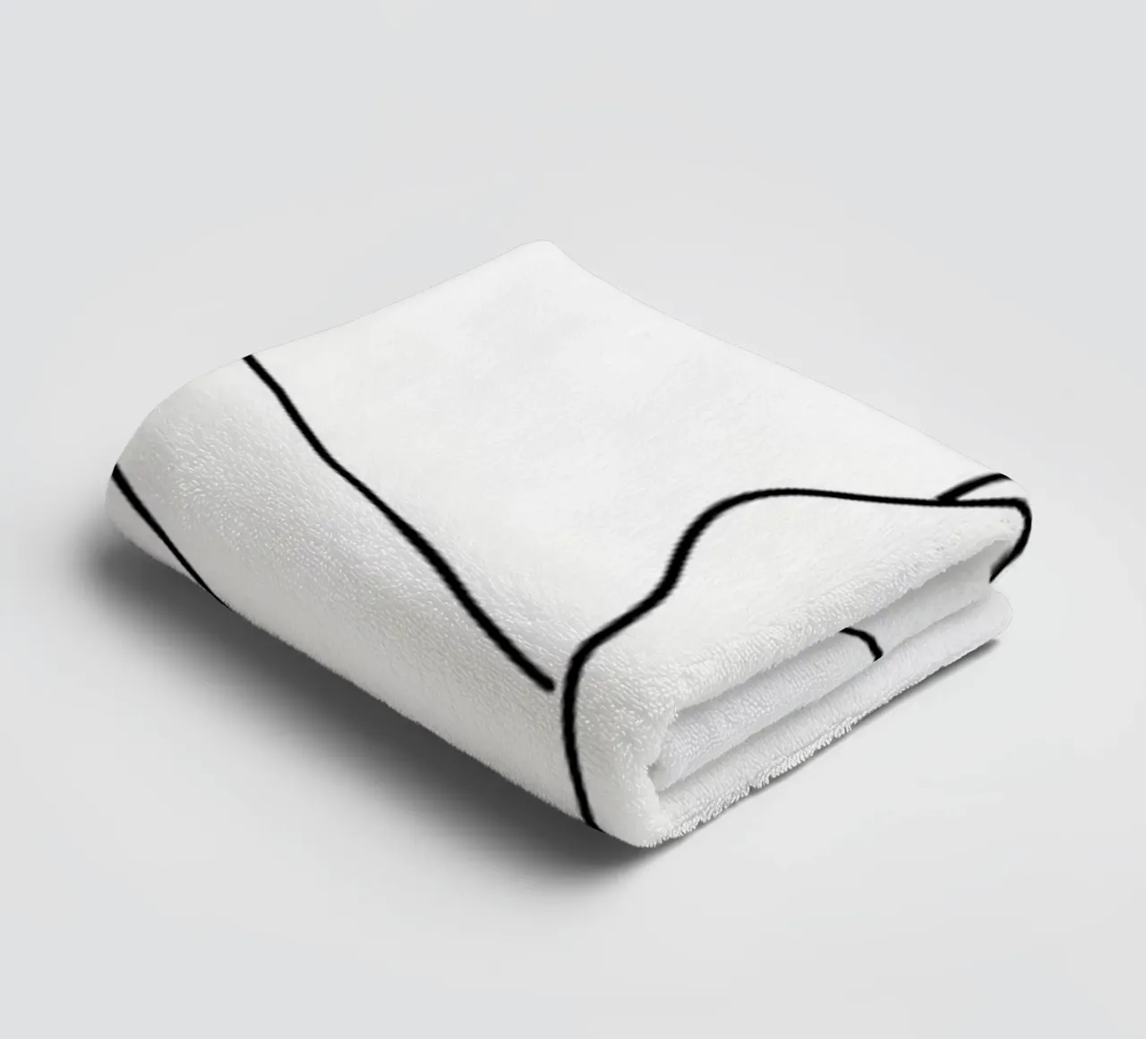 Woman body one line art towel by Aiden Garcia