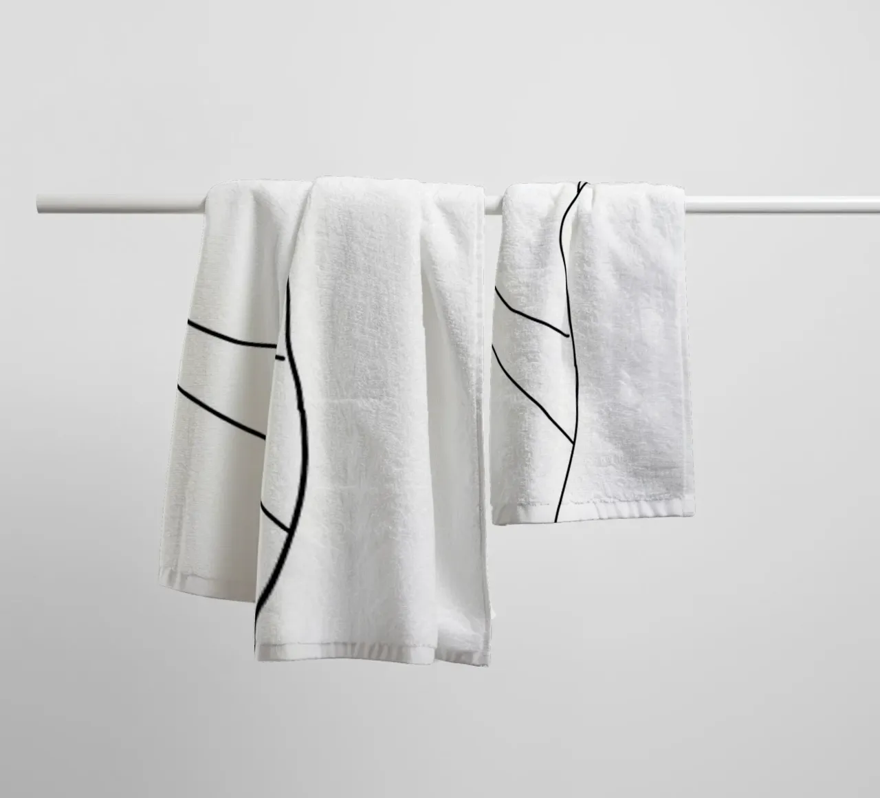 Woman body one line art towel by Aiden Garcia