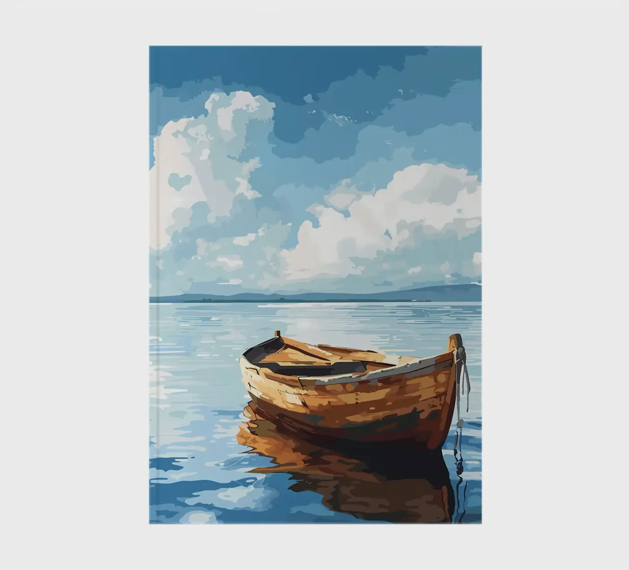 Holzboot auf ruhigem Wasser Notizbuch von Bartosz Powalka