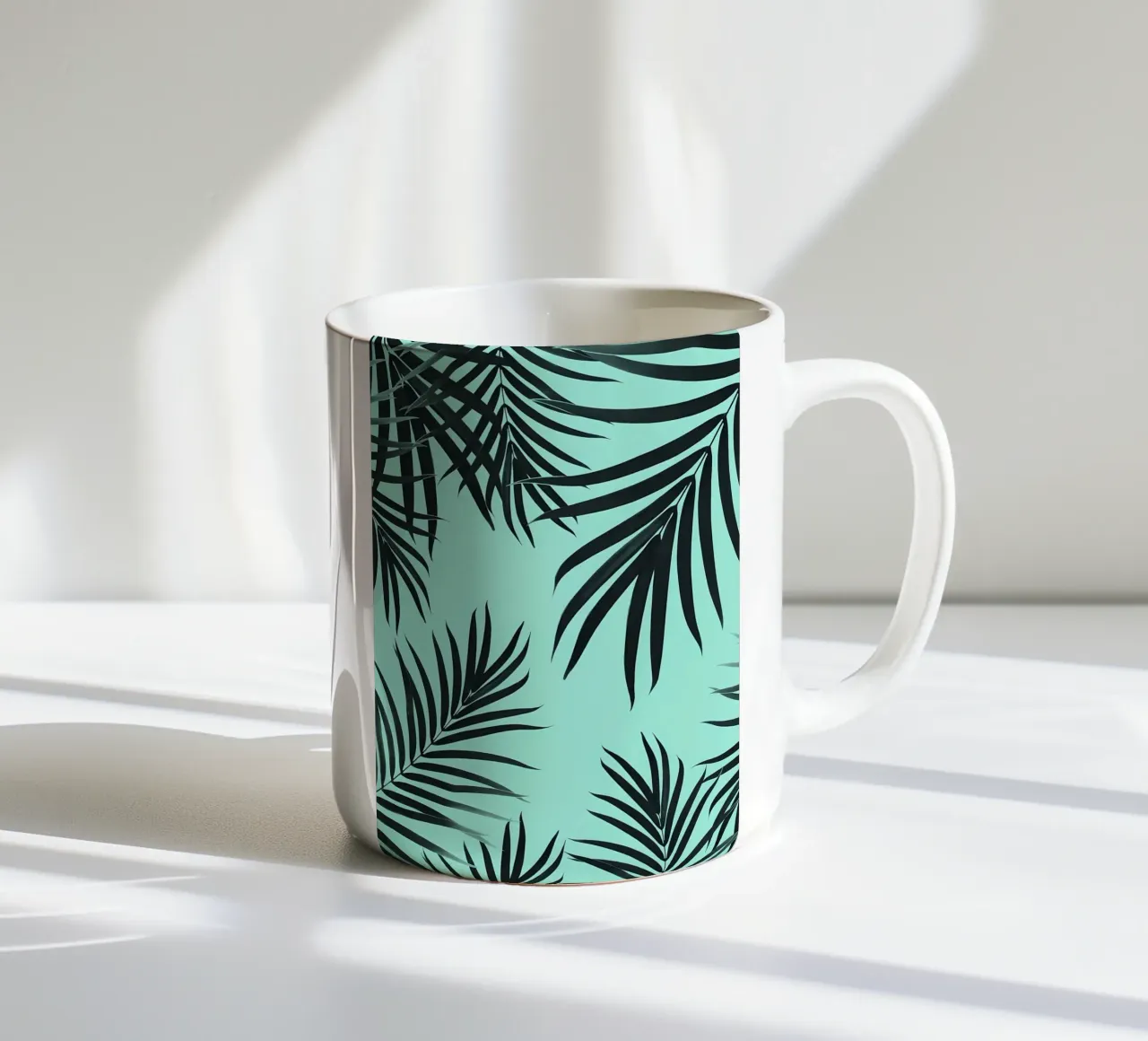 Modello di foglie di palma 7 tazza in ceramica da Nicholas Campbell