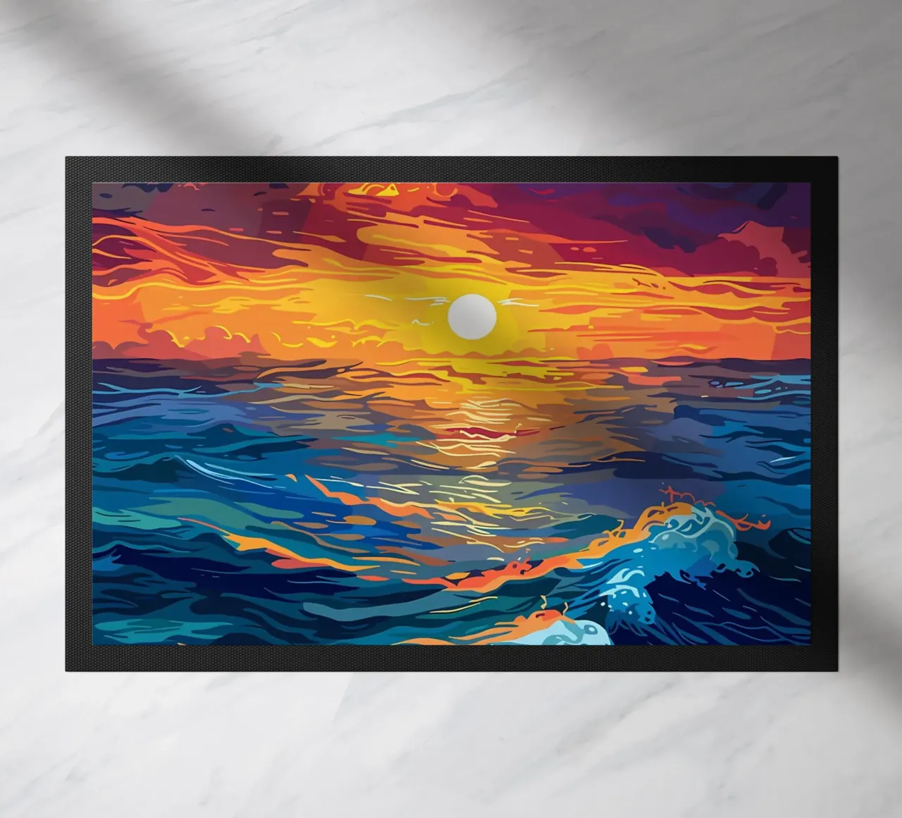 Paesaggio con tramonto sull'oceano zerbino da Bartosz Powalka