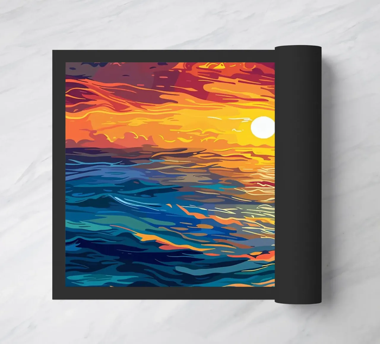 Paesaggio con tramonto sull'oceano zerbino da Bartosz Powalka