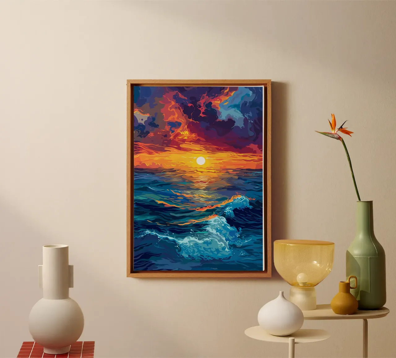 Paisaje del atardecer oceánico lienzo de Bartosz Powalka