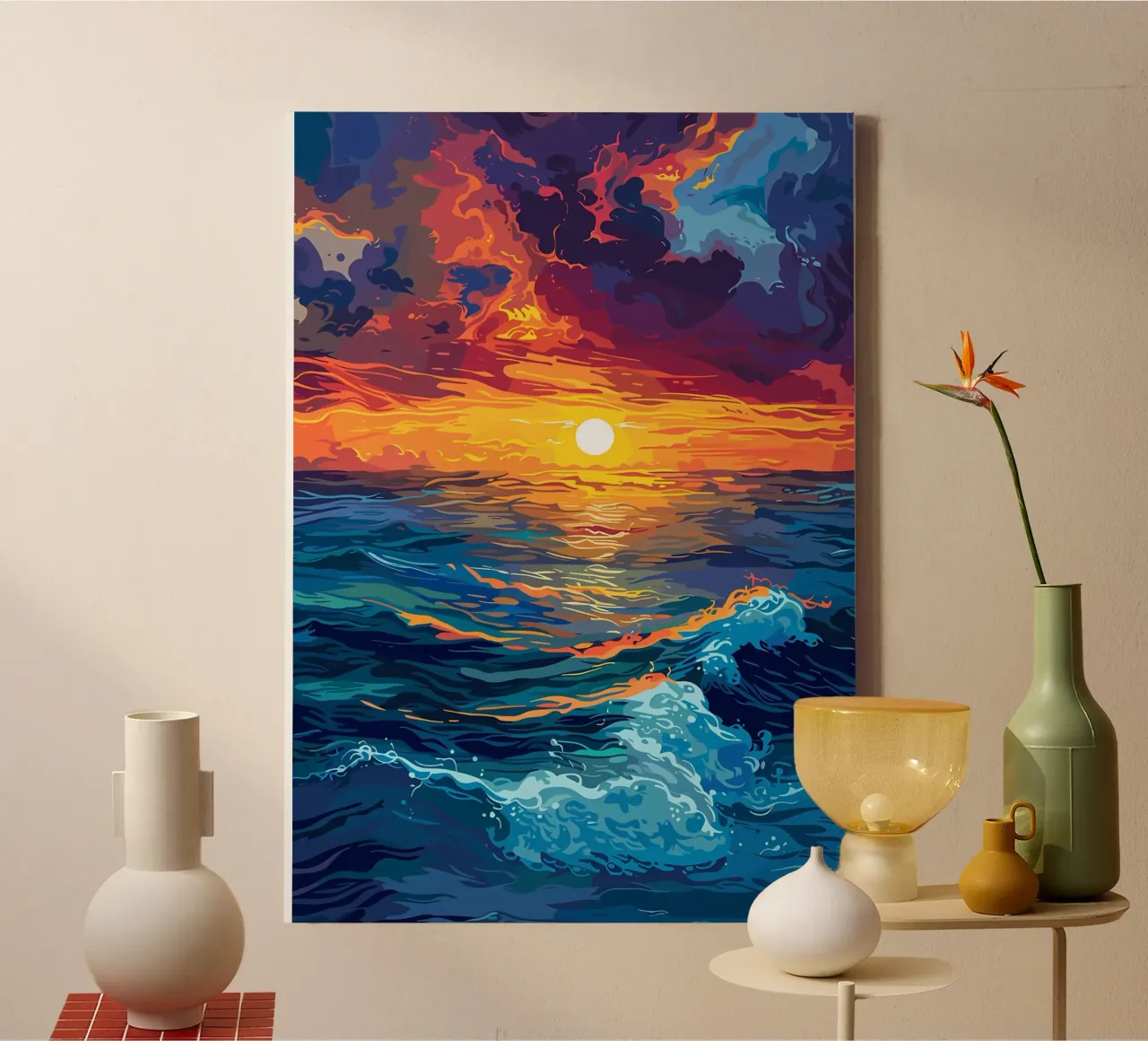 Paisaje del atardecer oceánico lienzo de Bartosz Powalka