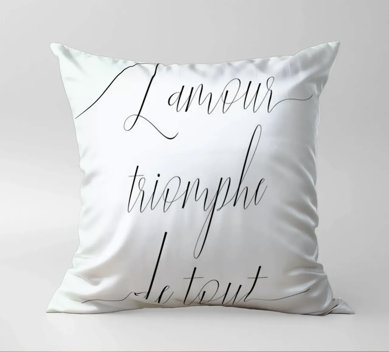 L'amour triomphe decorative cushion by typed