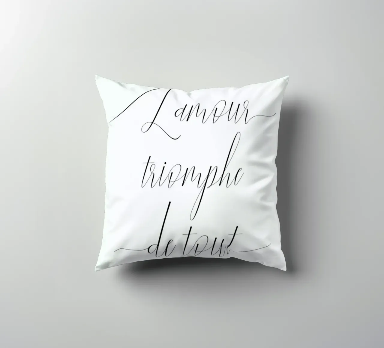 L'amour triomphe decorative cushion by typed