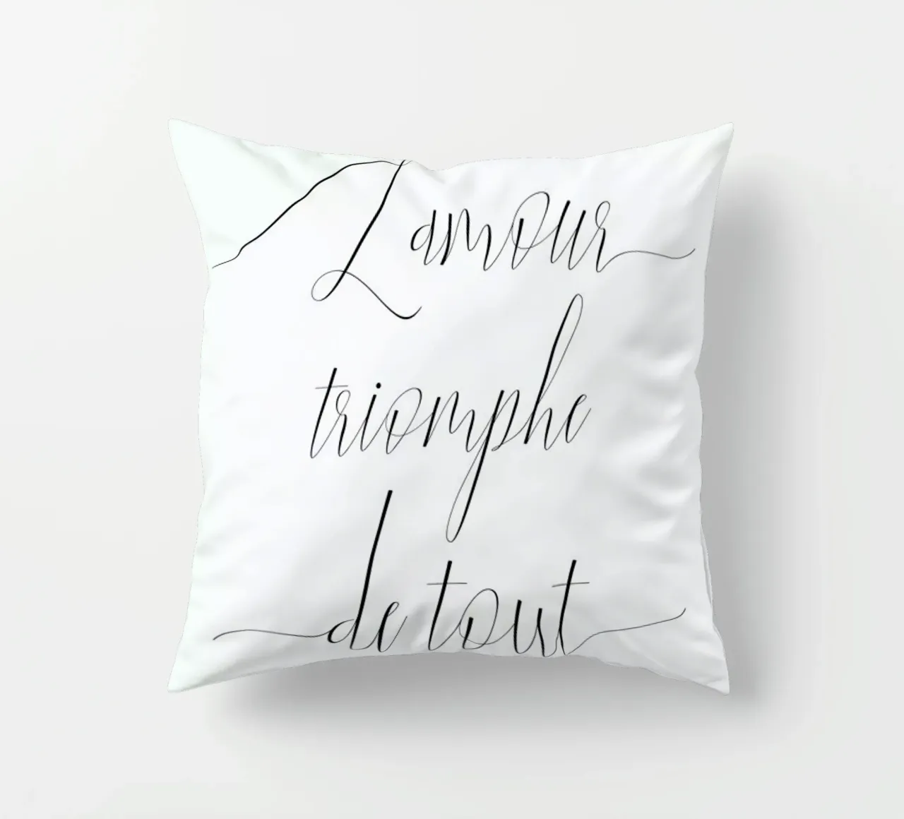 L'amour triomphe decorative cushion by typed