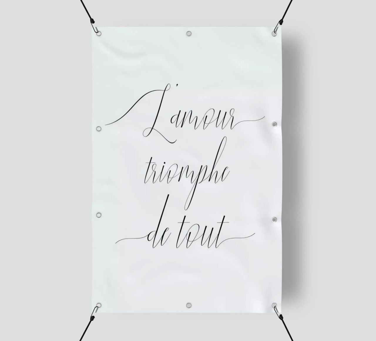 L'amour triomphe telo in pvc da typed