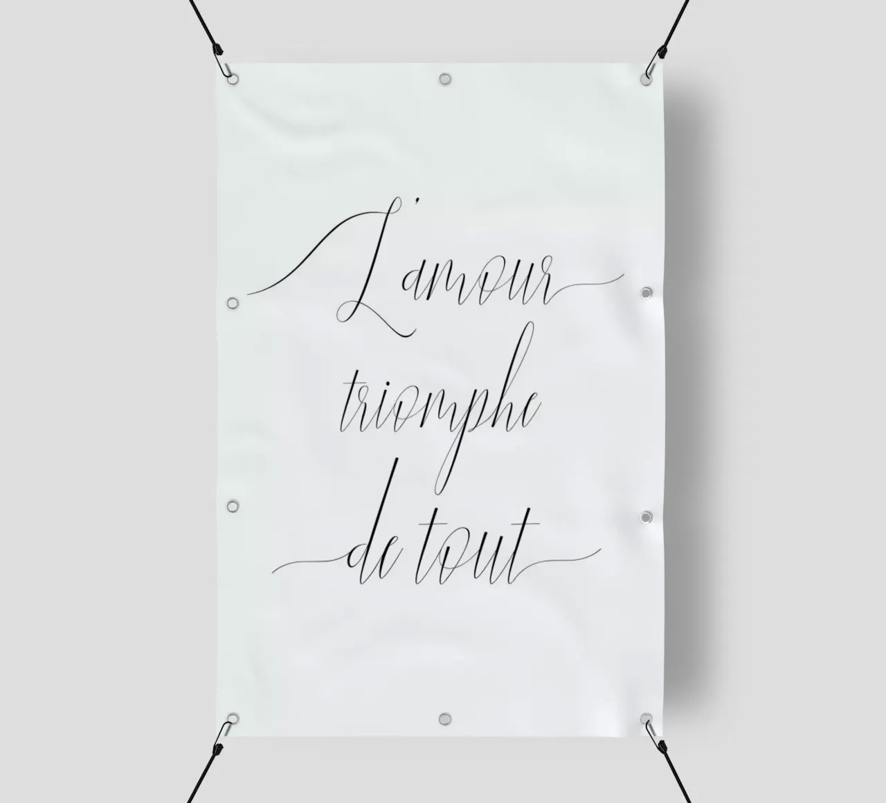 L'amour triomphe telo in pvc da typed
