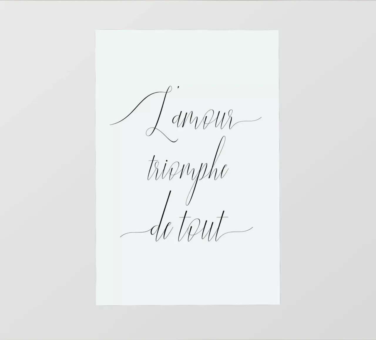 L'amour triomphe telo in pvc da typed
