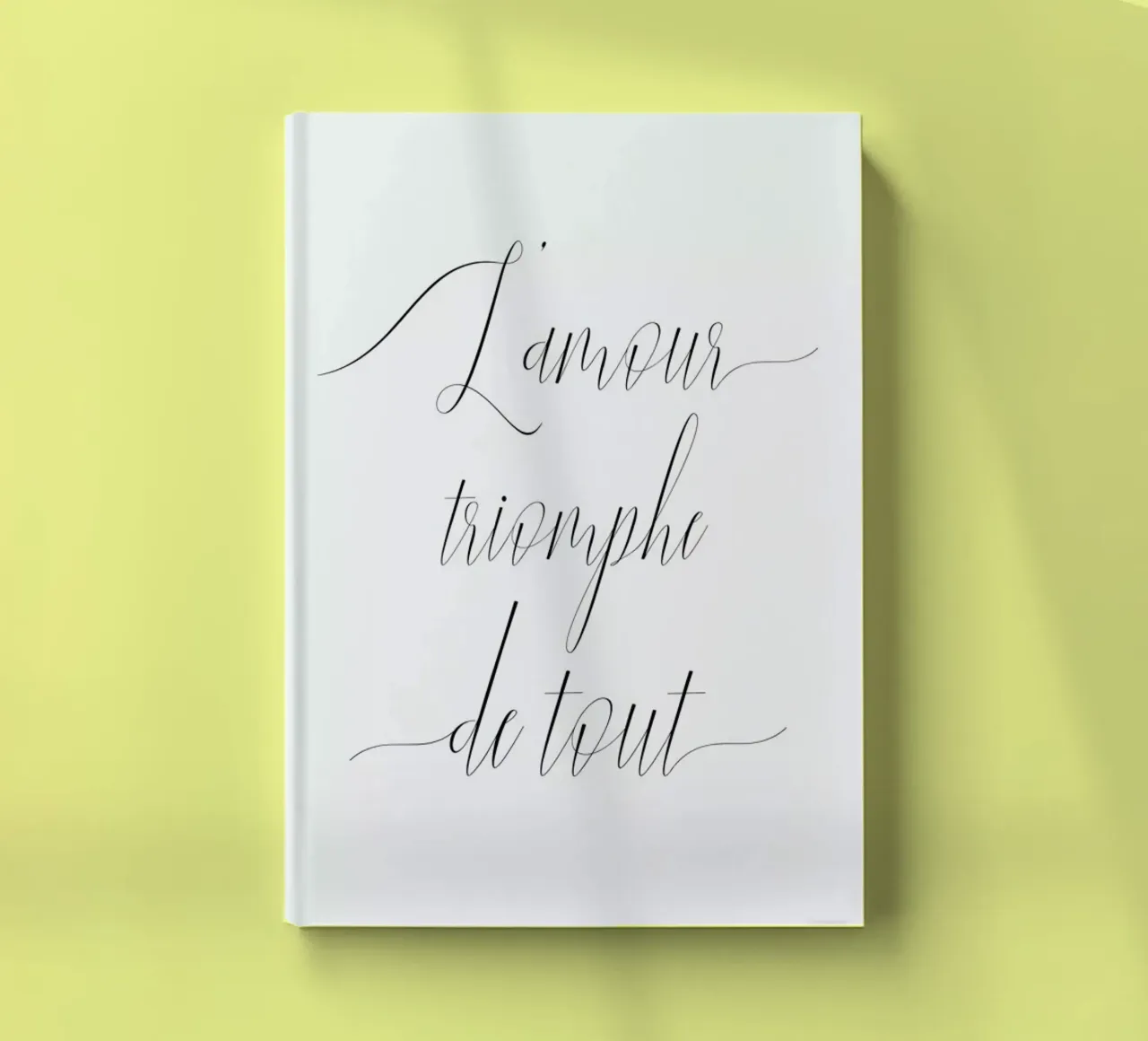 L'amour triomphe carnet de notes de typed