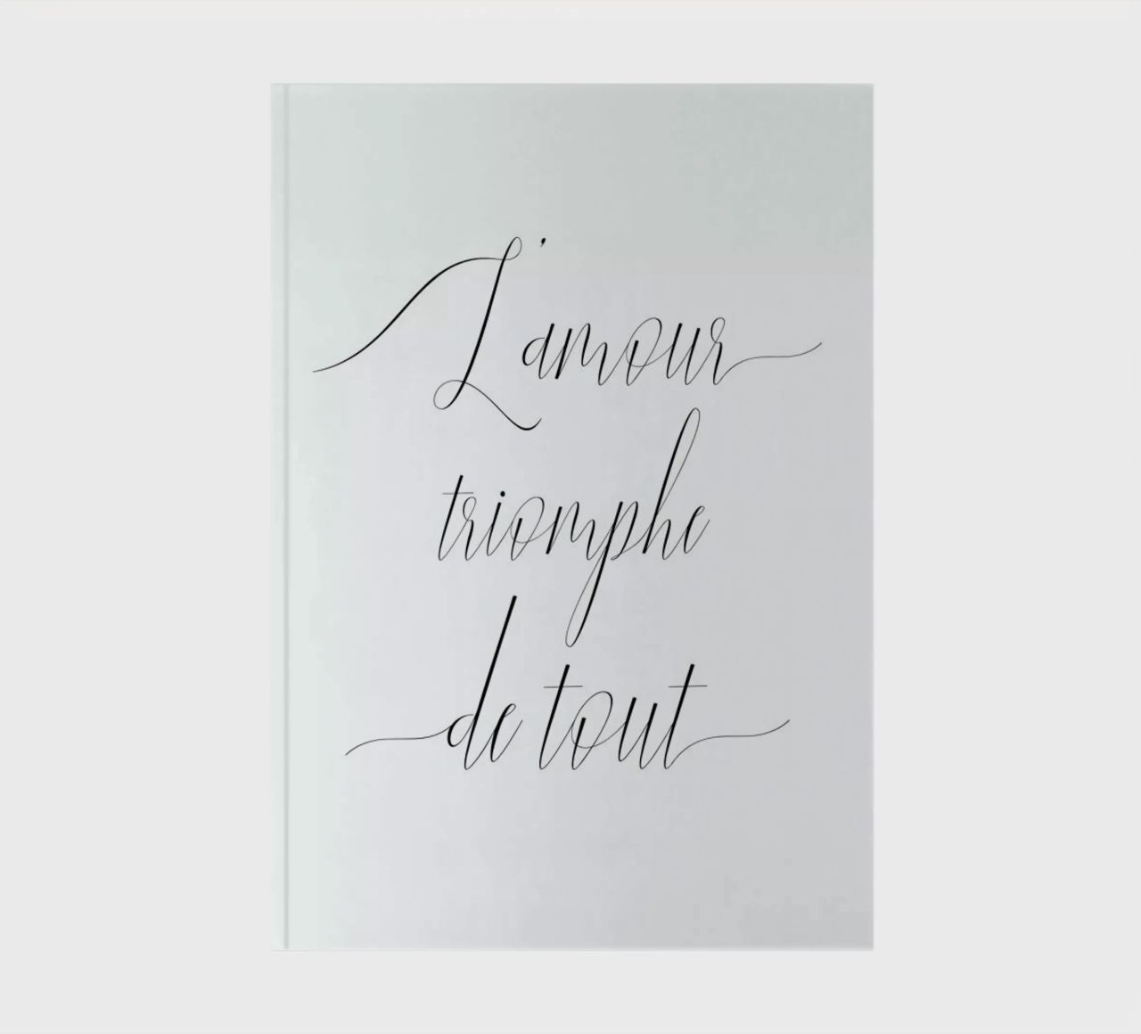 L'amour triomphe notebook by typed