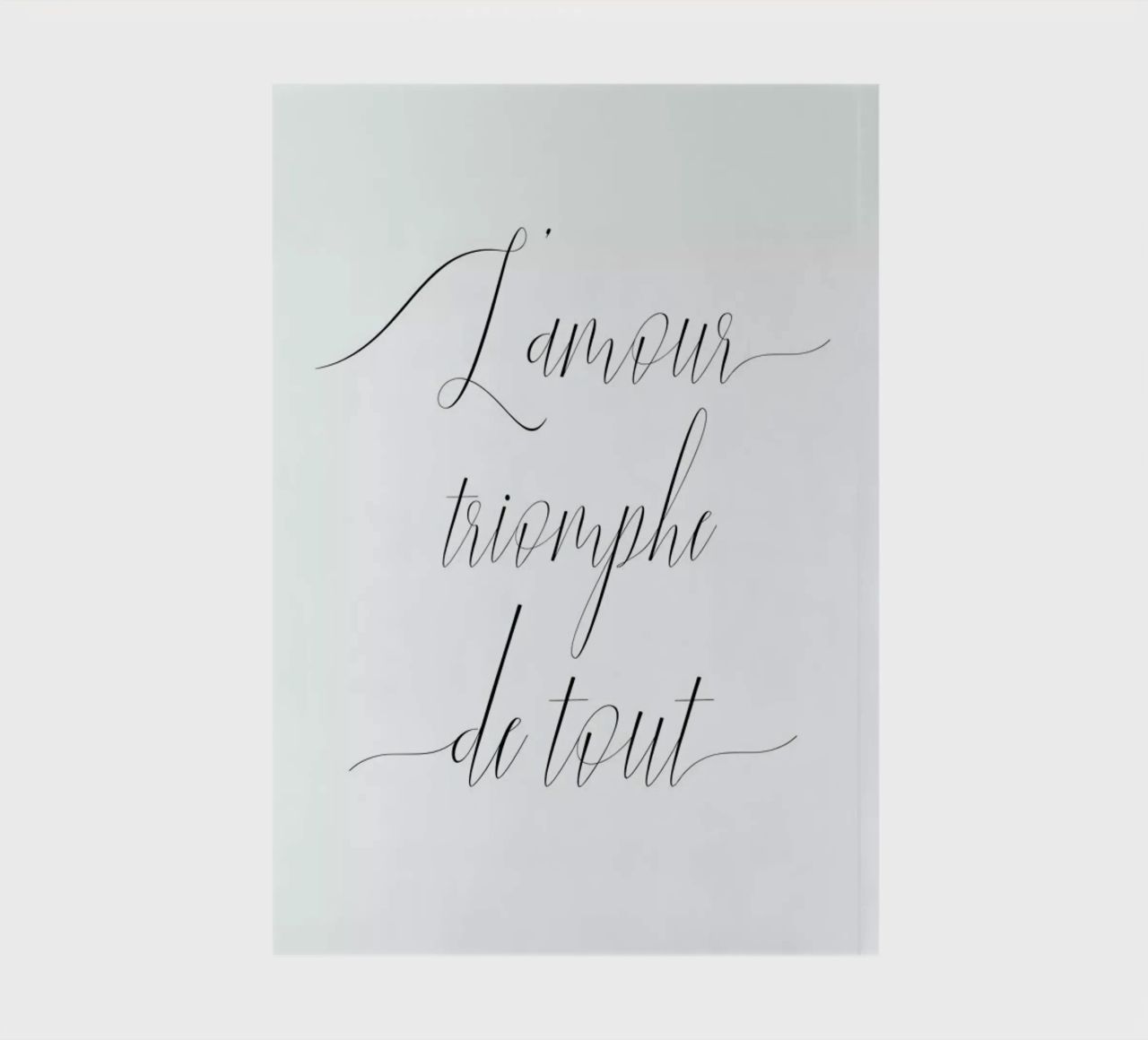 L'amour triomphe notebook by typed