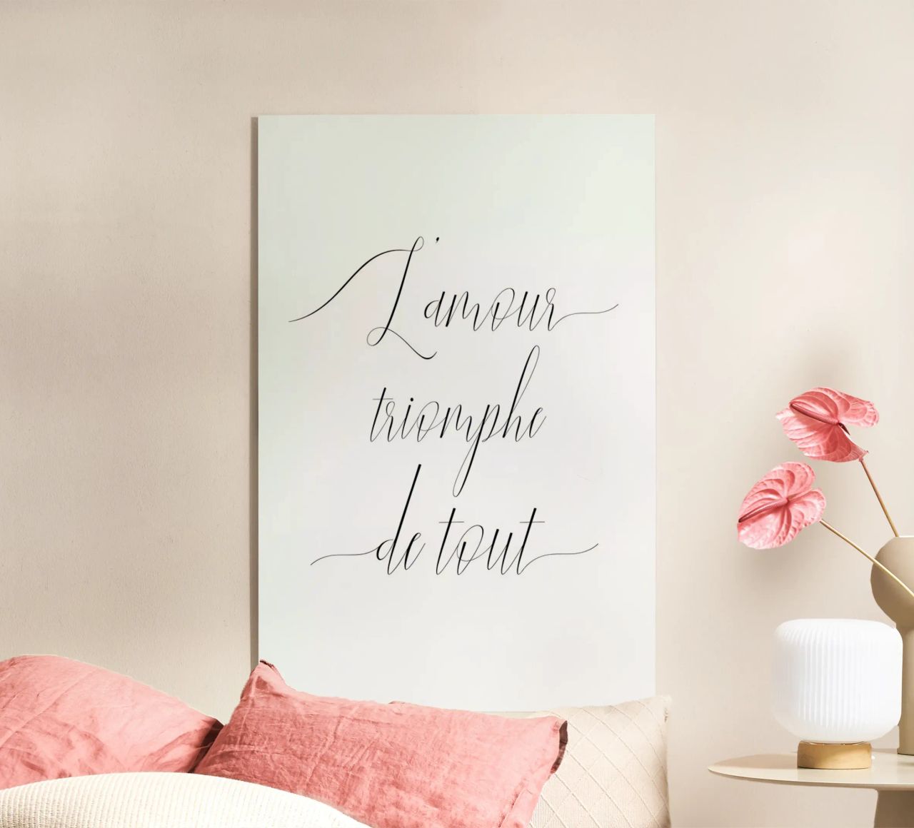 L'amour triomphe plexiglass da typed
