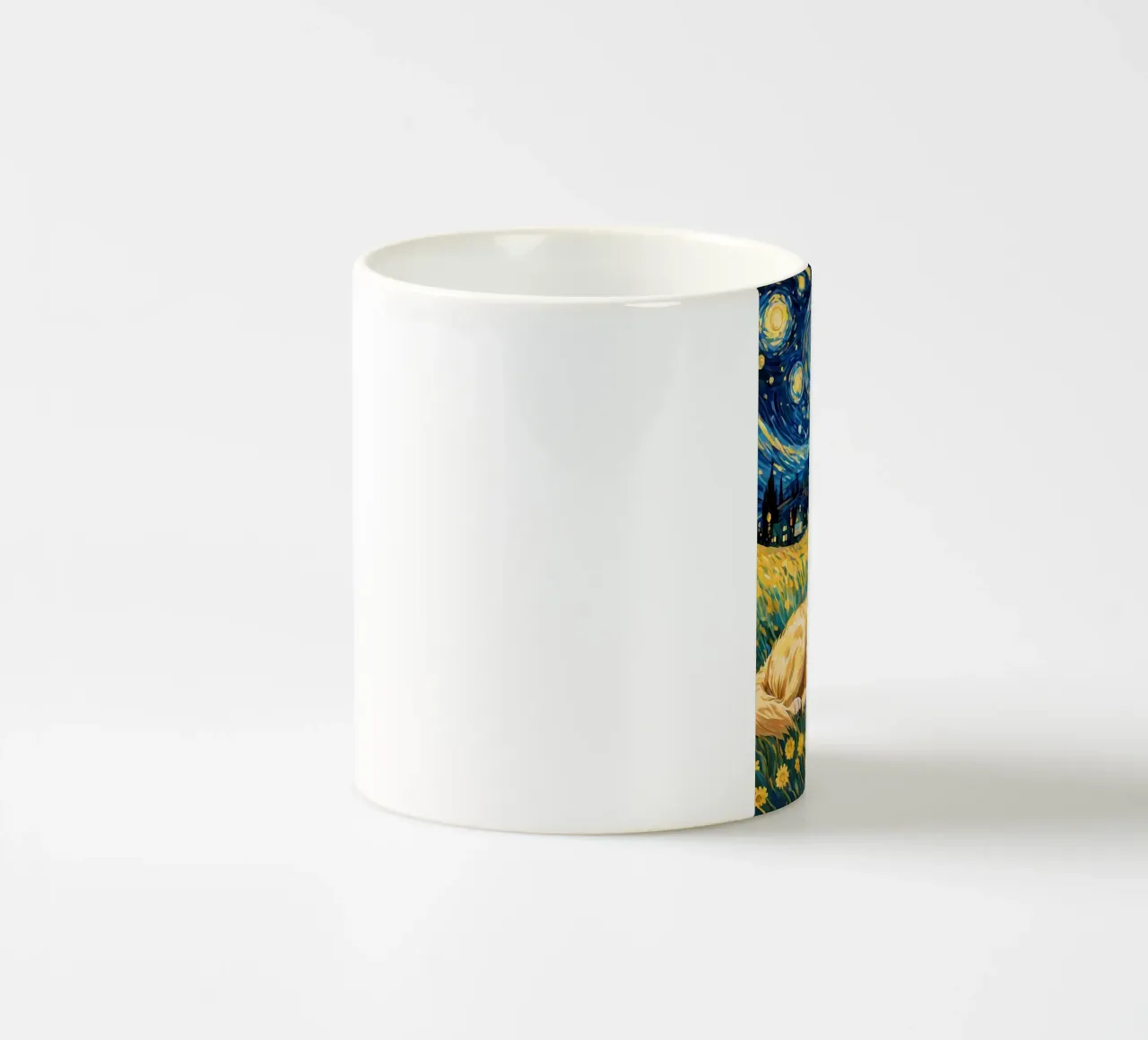 Golden Retriever Notte stellata tazza in ceramica da Adrian Patel