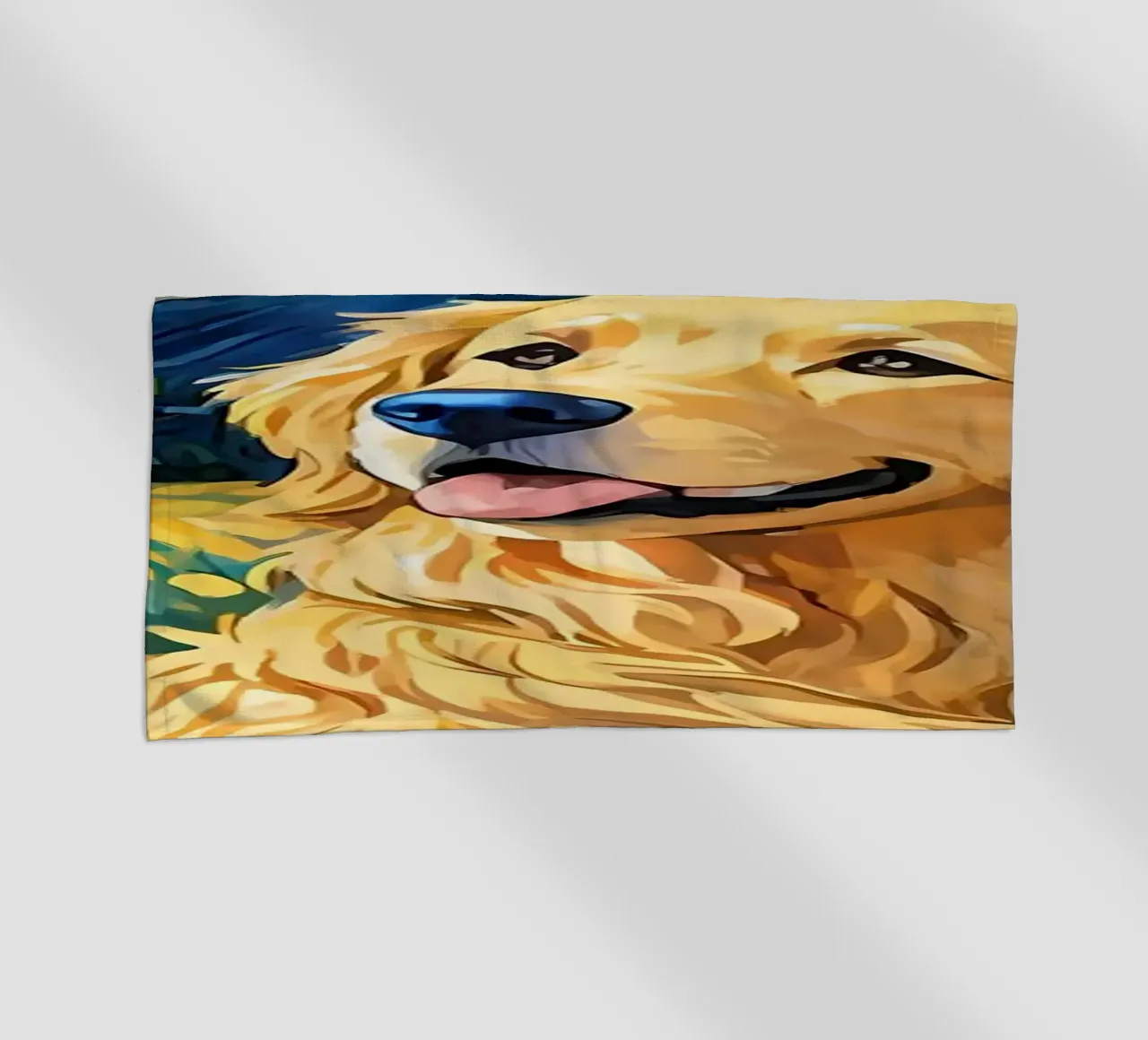 Golden Retriever Notte stellata telo mare da Adrian Patel