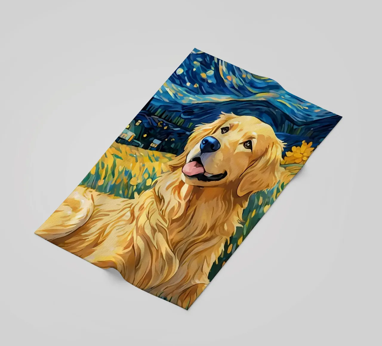 Golden Retriever Notte stellata telo mare da Adrian Patel