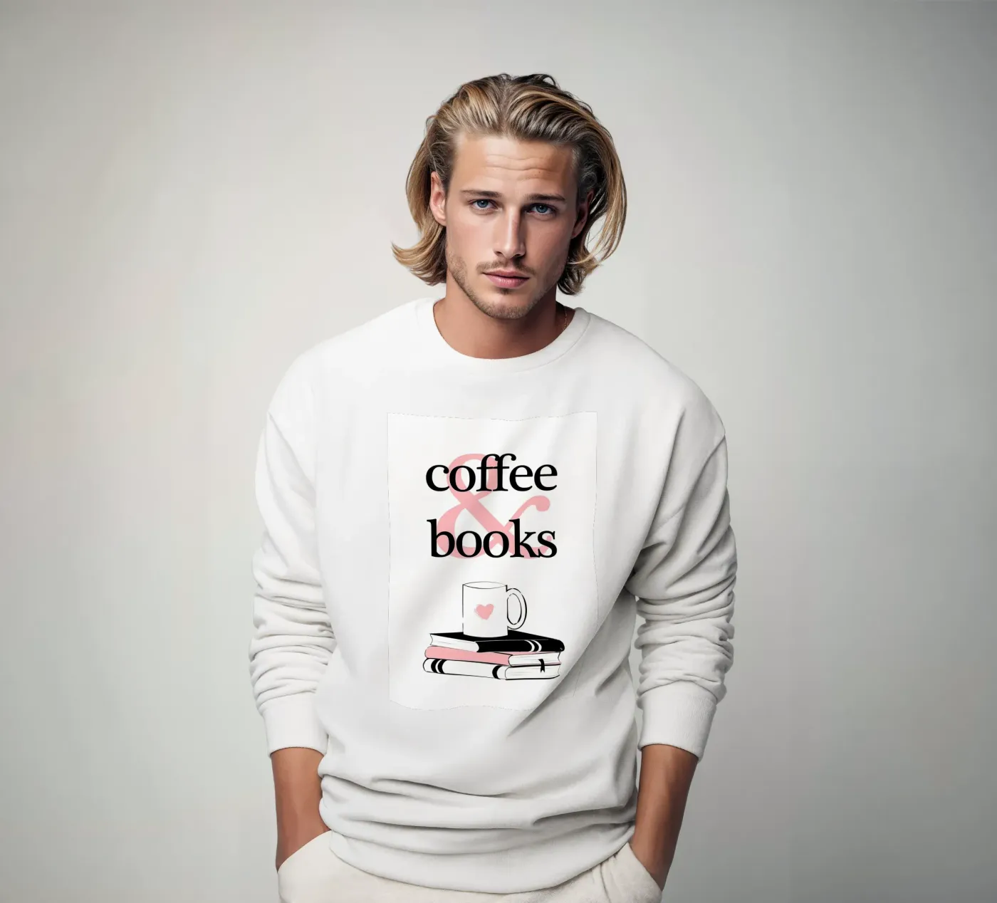 Coffee and books sweatshirt by Aiden Garcia