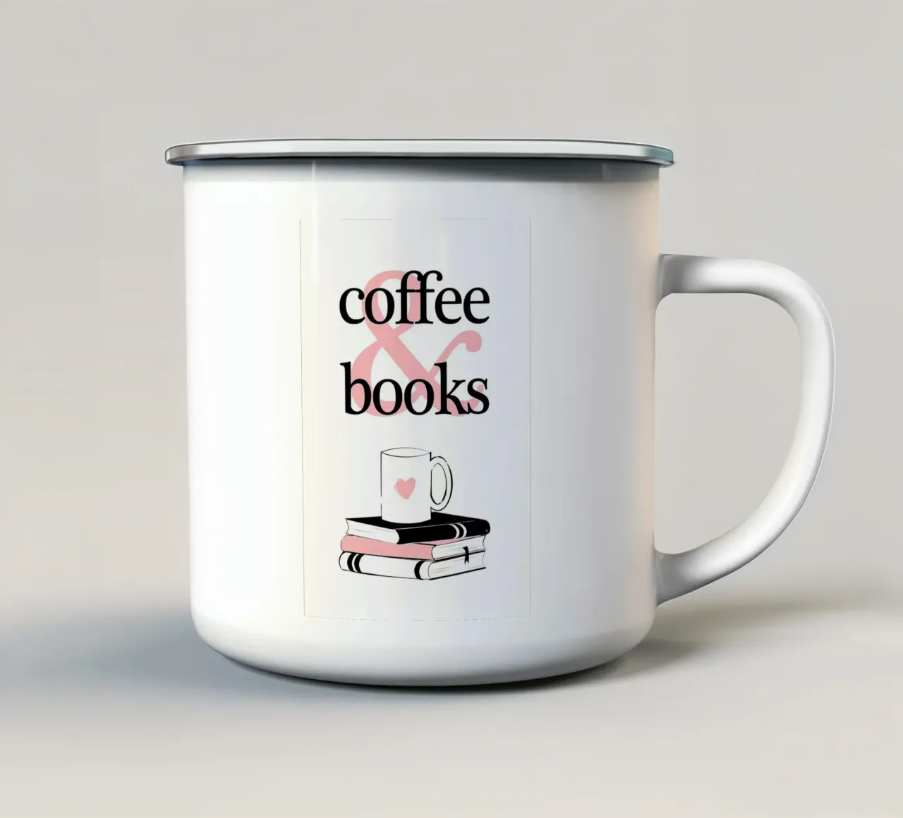 Caffè e libri tazza in smalto da Aiden Garcia