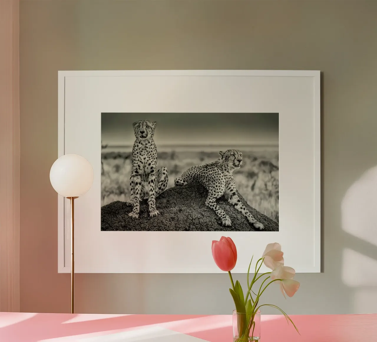 Two Cheetahs Watching Out - Henrike Scheid poster by Pictufy