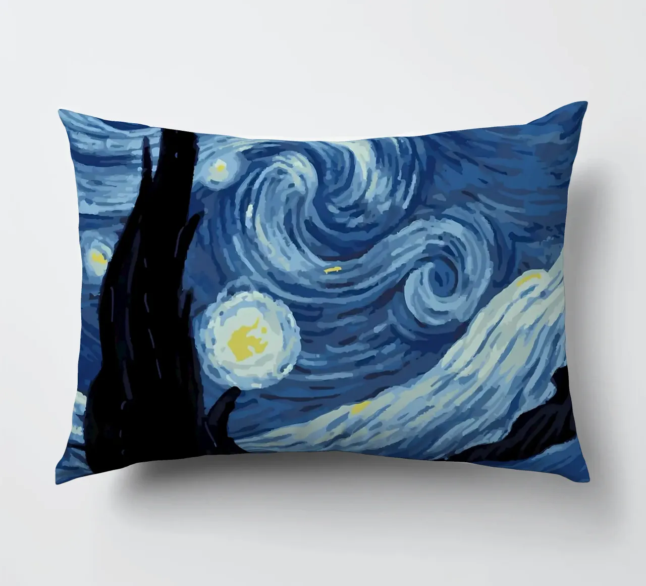 Starry Black Cat Funny decorative cushion by Adrian Patel