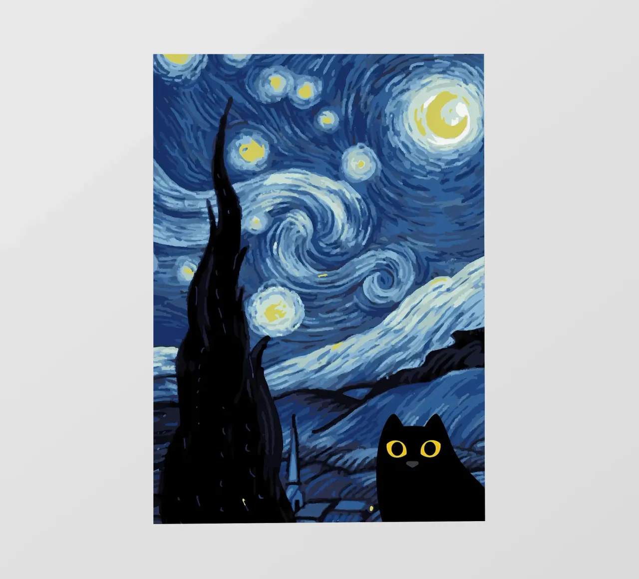 Starry Black Cat Funny photo wallpaper by Adrian Patel