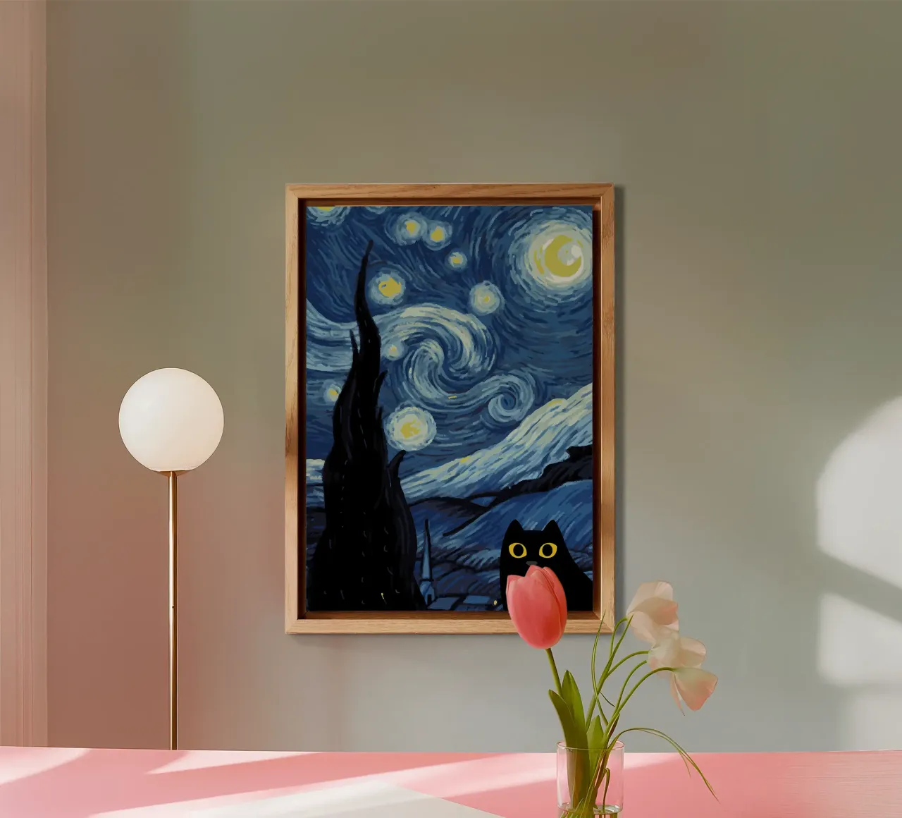 Chat noir étoilé Funny panneau forex de Adrian Patel