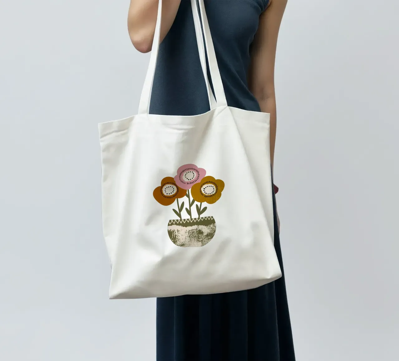 Papaveri di terra - Fiori rustici di Boho borsa in juta da susanacosta