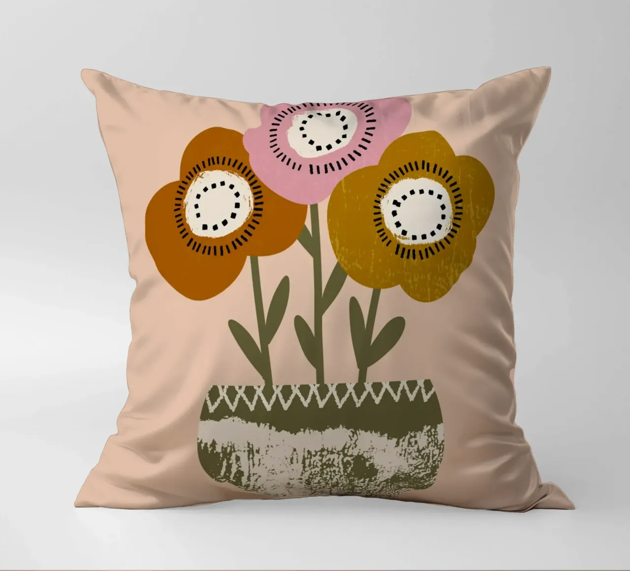 Papaveri di terra - Fiori rustici di Boho cuscino da susanacosta