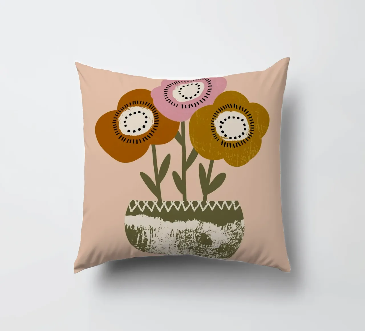 Papaveri di terra - Fiori rustici di Boho cuscino da susanacosta