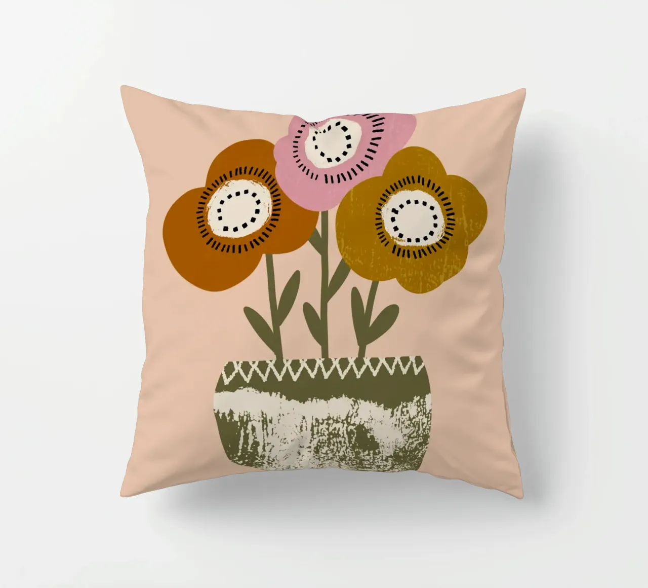 Papaveri di terra - Fiori rustici di Boho cuscino da susanacosta