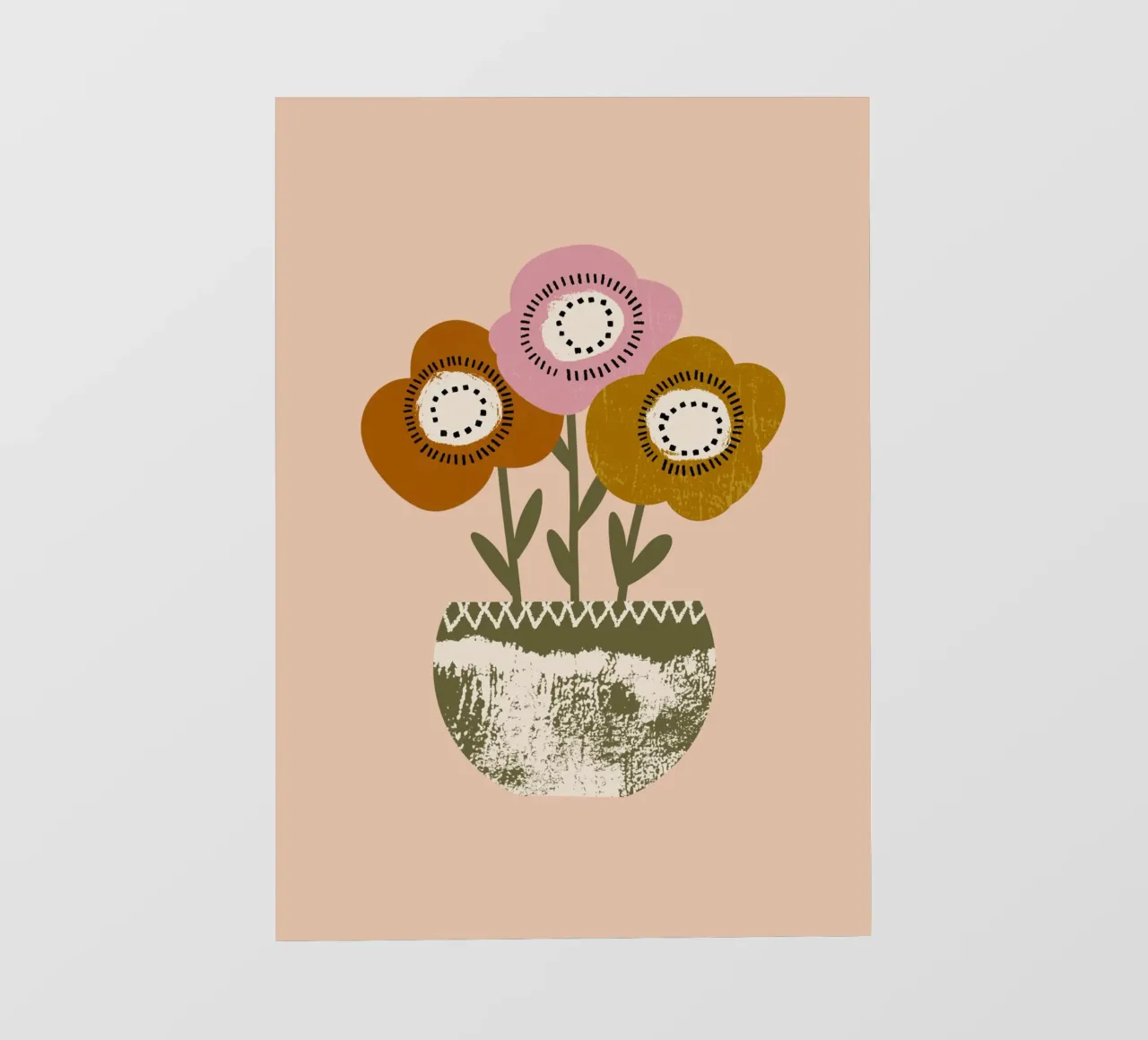 Papaveri di terra - Fiori rustici di Boho telo in pvc da susanacosta