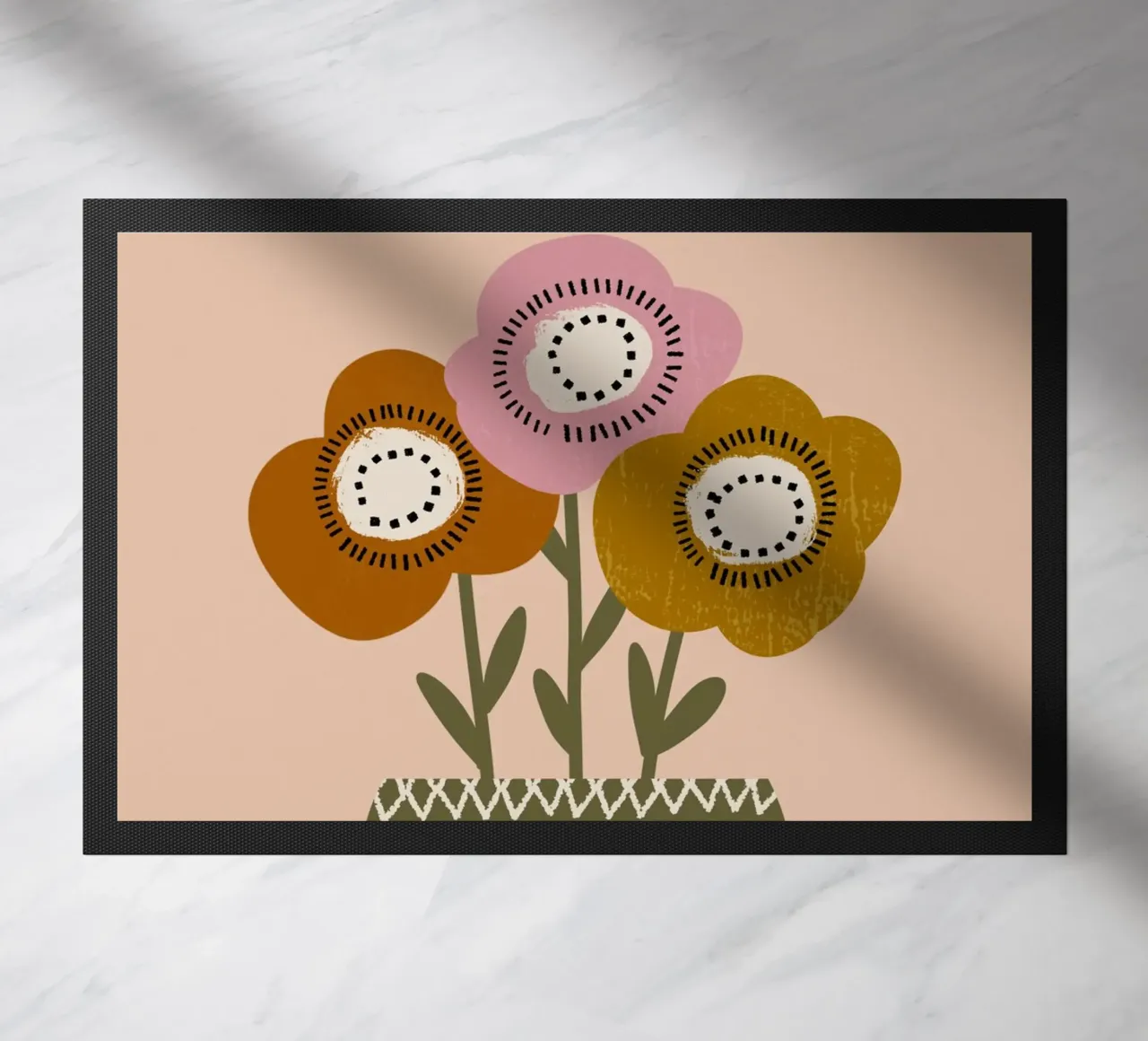 Papaveri di terra - Fiori rustici di Boho zerbino da susanacosta