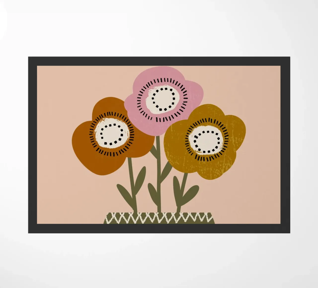 Papaveri di terra - Fiori rustici di Boho zerbino da susanacosta