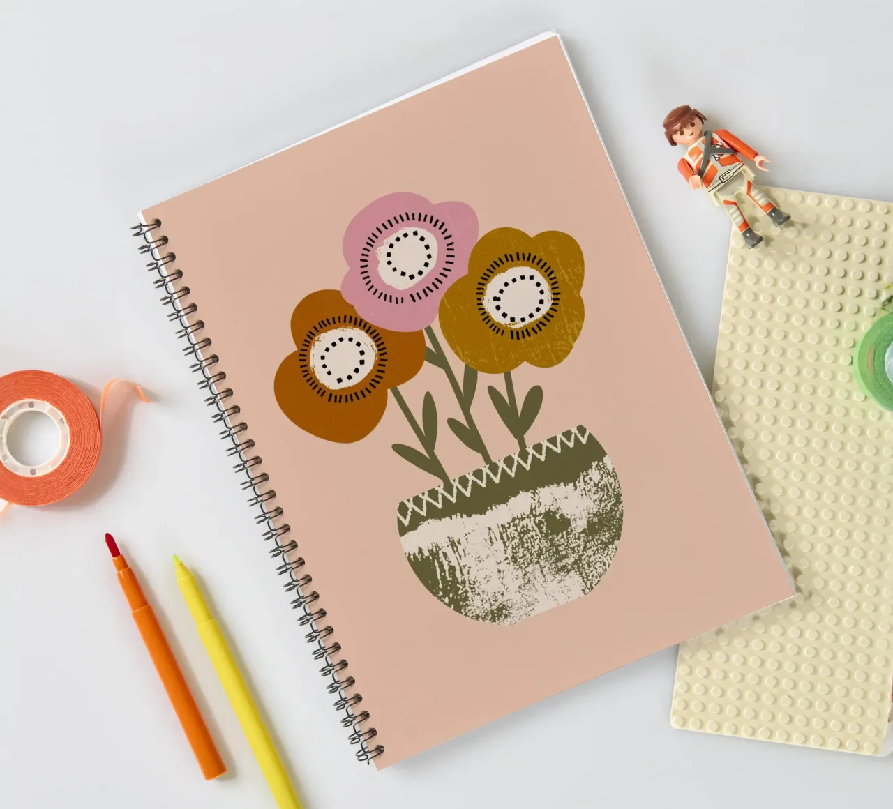 Papaveri di terra - Fiori rustici di Boho diario ad anelli da susanacosta