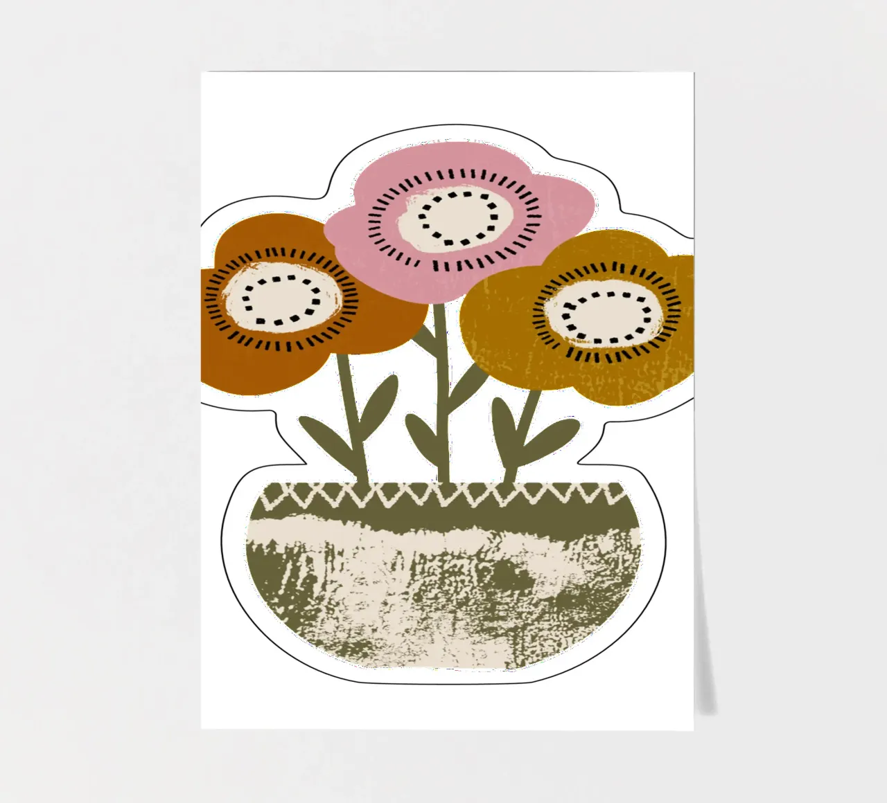 Papaveri di terra - Fiori rustici di Boho foglio adesivo da susanacosta