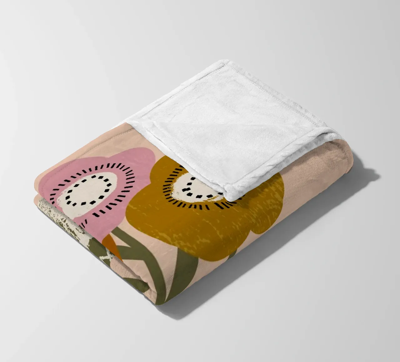 Papaveri di terra - Fiori rustici di Boho coperta in pile da susanacosta