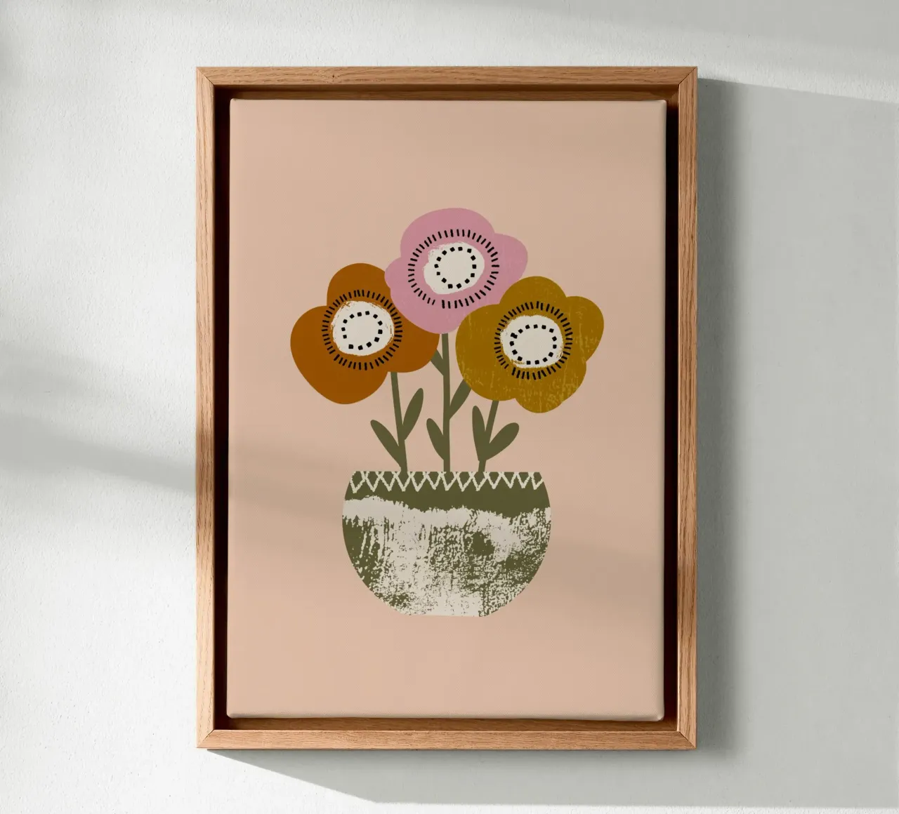 Papaveri di terra - Fiori rustici di Boho tela da susanacosta