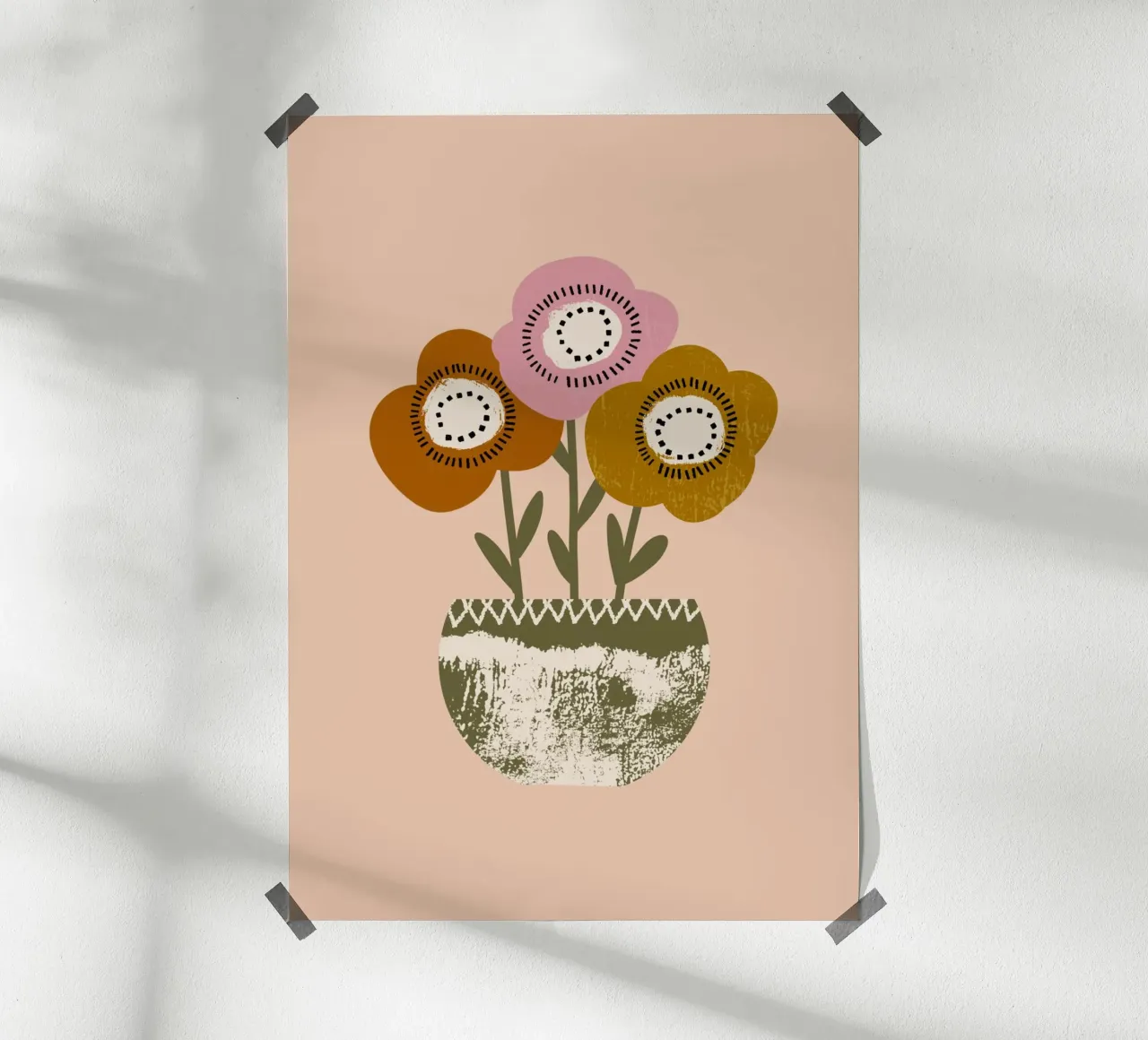 Coquelicots terreux - Fleurs rustiques Boho poster de susanacosta