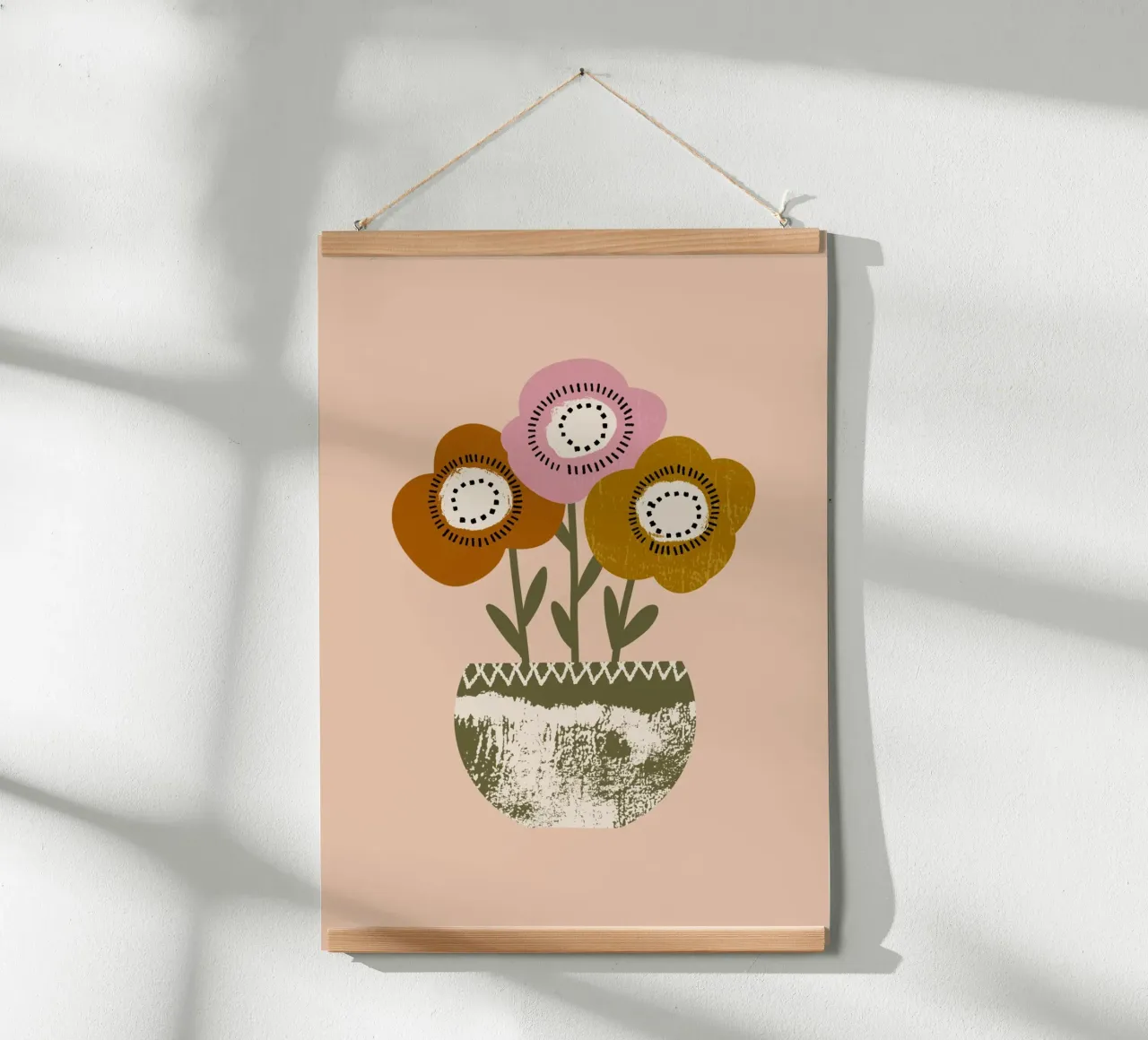 Coquelicots terreux - Fleurs rustiques Boho poster de susanacosta