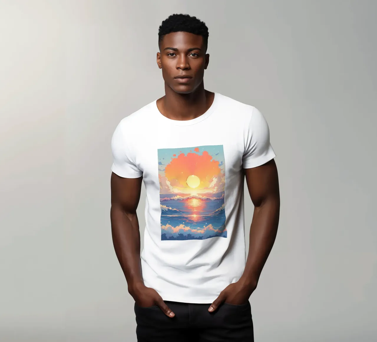 Sunset Ocean Scene t-shirt by Bartosz Powalka