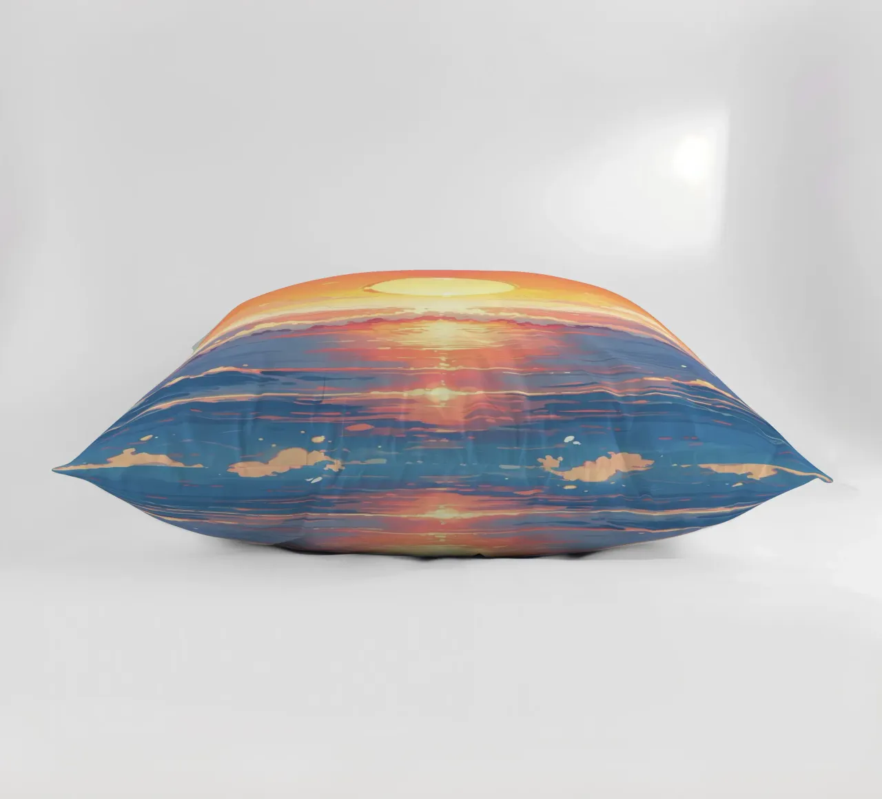 Sunset Ocean Scene decorative cushion by Bartosz Powalka