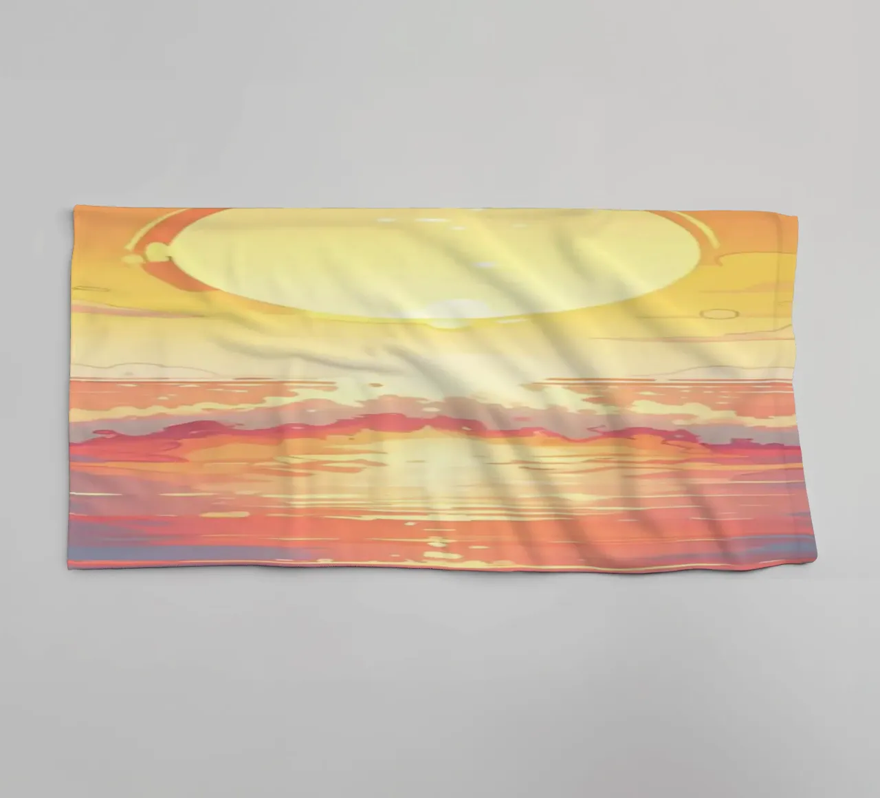 Sunset Ocean Scene towel by Bartosz Powalka