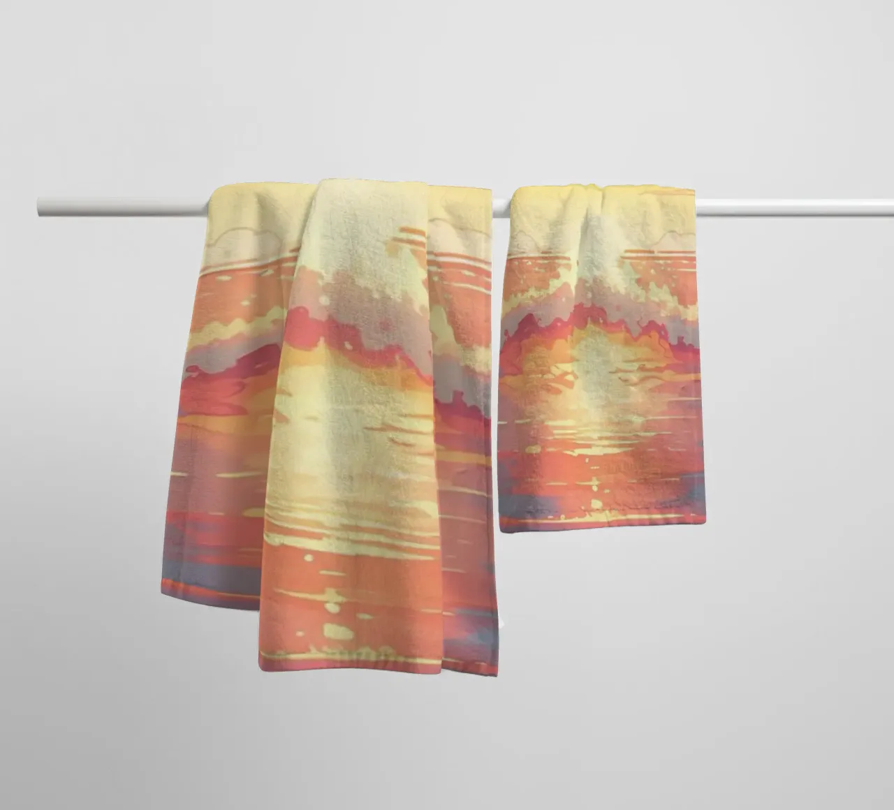 Sunset Ocean Scene towel by Bartosz Powalka