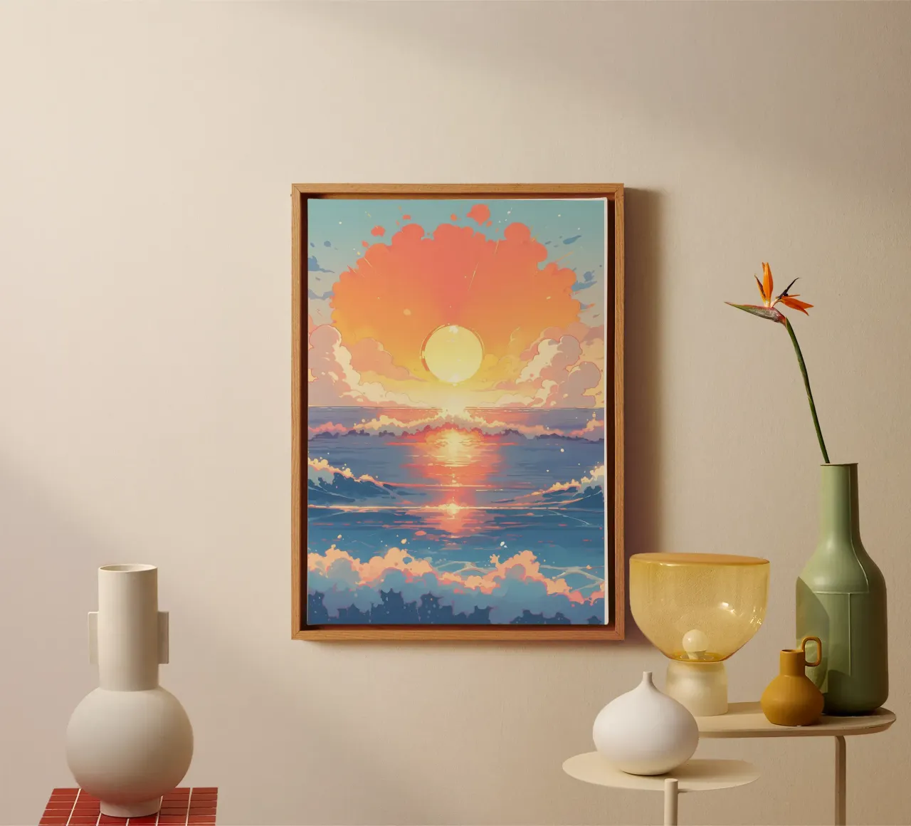 Sunset Ocean Scene canvas by Bartosz Powalka
