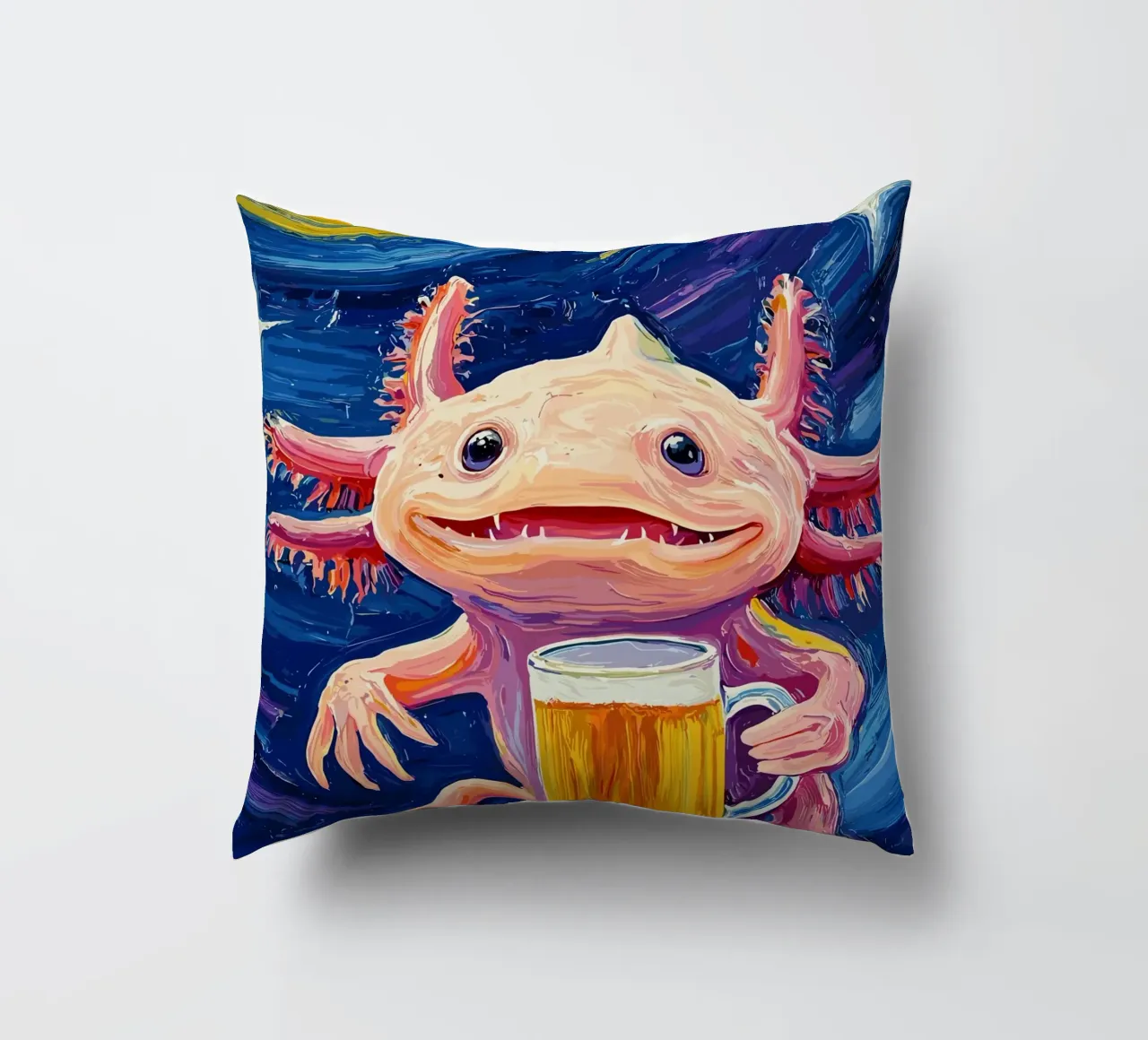 axolotl beer cuscino da ramosashop