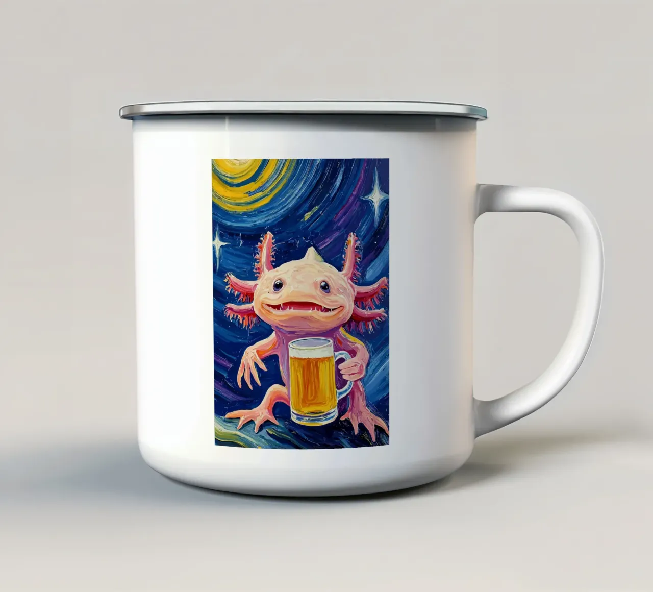 axolotl beer tazza in smalto da ramosashop