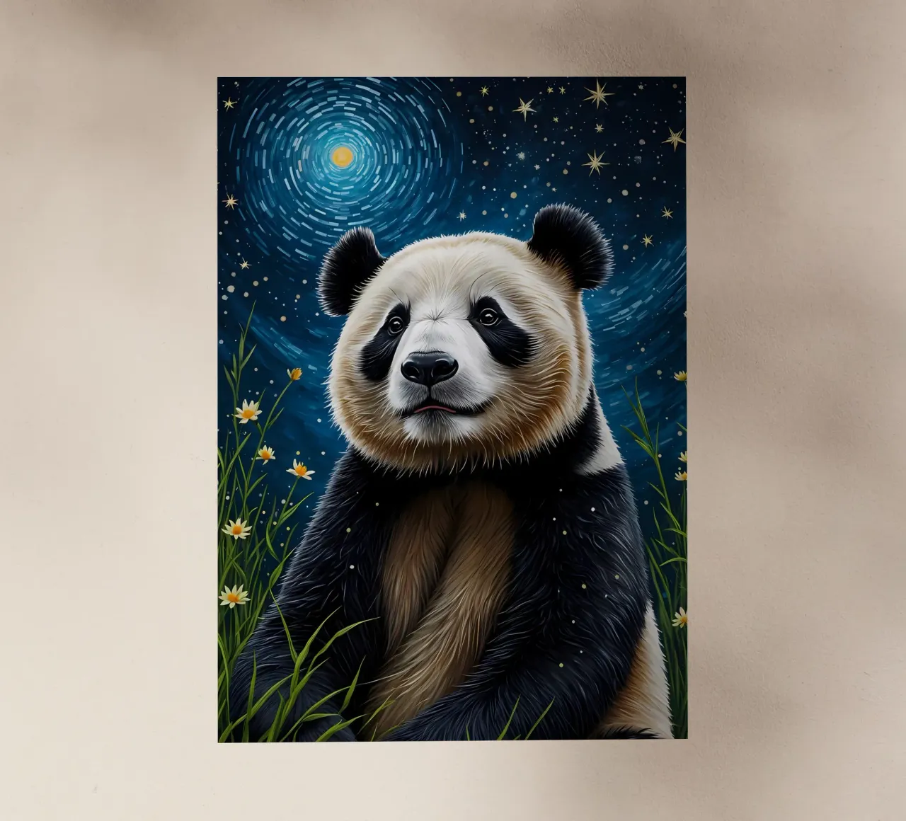 Panda Notte stellata pellicola backlit da Adrian Patel