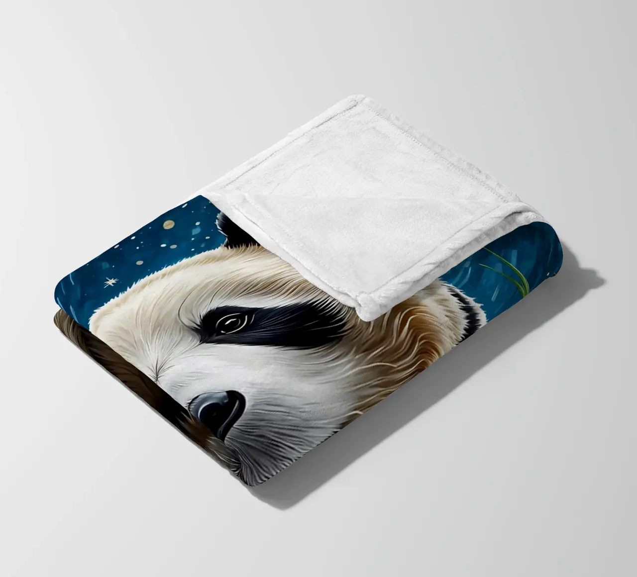 Panda Notte stellata coperta in pile da Adrian Patel